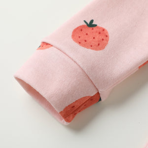 100% Organic Cotton Toddler 2 Piece Pajama Set - Pink Strawberry