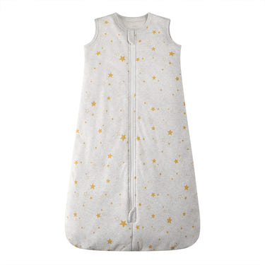 100% Organic Cotton 2.5tog Sleep Sack in Golden Star design for comfortable baby sleep.