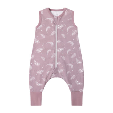 100% Organic Cotton Sleeveless Sleep Sack with Legs in Feather Mauve - 1.0 Tog Baby Sleeping Bag