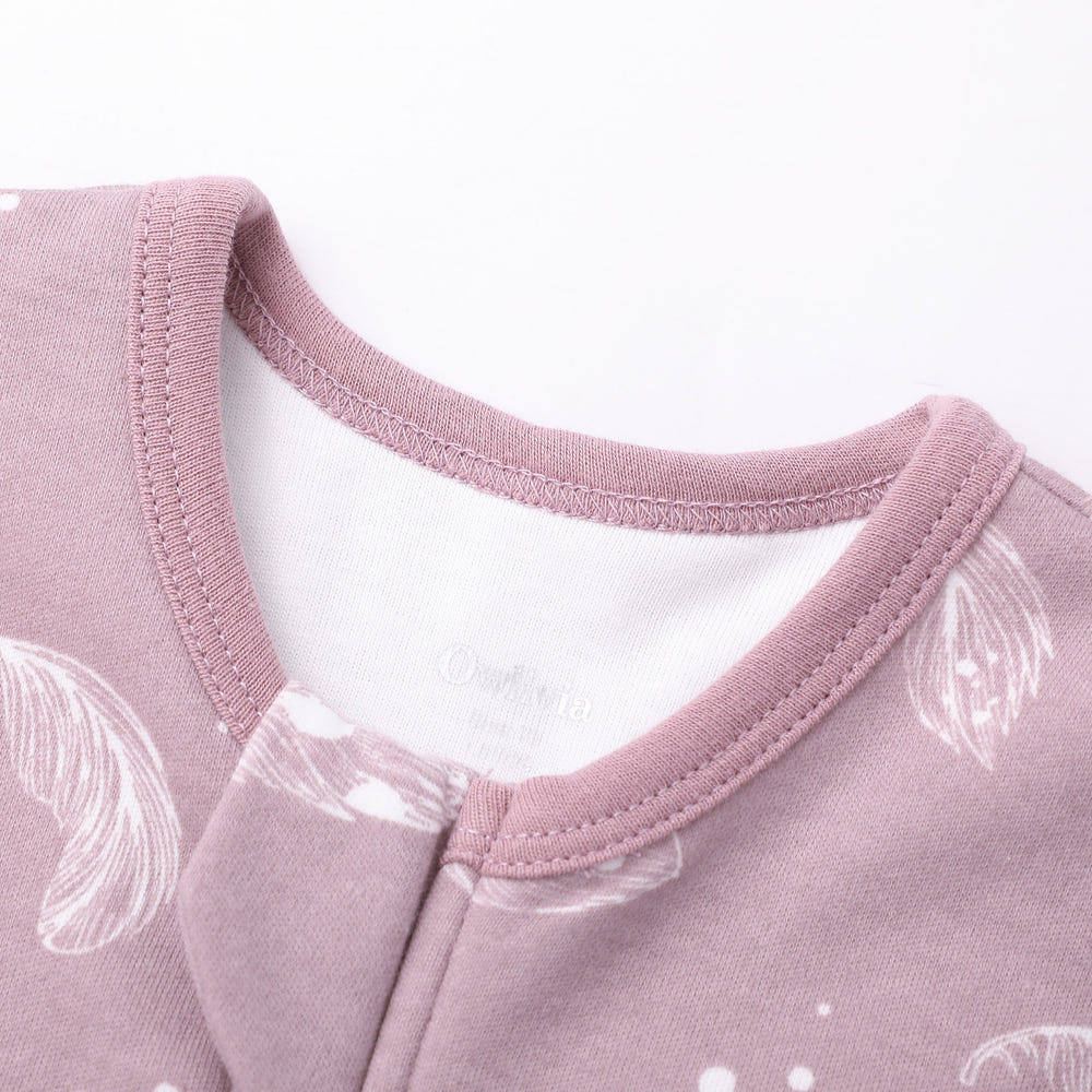 100% Organic Cotton Sleeveless Sleep Sack with Legs in Feather Mauve - 1.0 Tog Baby Sleeping Bag