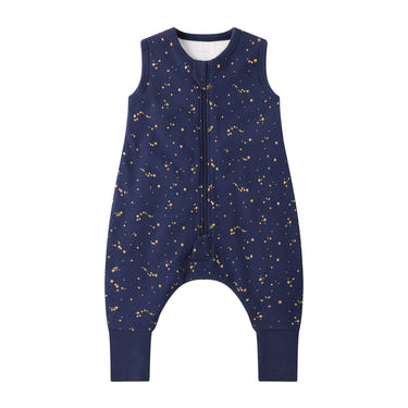 100% Organic Cotton Sleeveless Sleep Sack with Legs - Starry Sky Design, 1.0 Tog Baby Sleeping Bag.