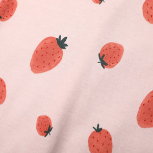 100% Cotton Footless Zip Pajamas - 2 pack - Pink Strawberry&White