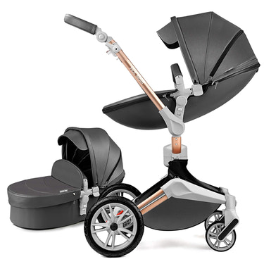 Baby Stroller: Height-Adjustable Seat and Reclining Baby Carriage with Four-Wheel Shock Absorption, Bidirectional, Elevated View, Stylish Stroller - MOOGCO Baby