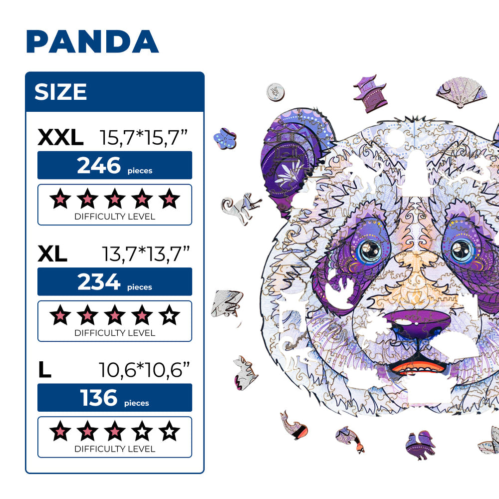 Wooden Jigsaw Puzzle Panda (B2B)