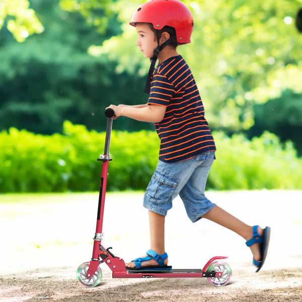 Folding Aluminum Kids Kick Scooter with LED Lights - Foldable