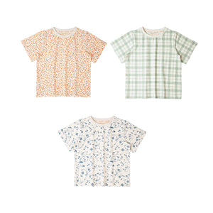 Oversized T-Shirt in Organic Cotton Jersey - Sunset Meadow, perfect for babies, shown at angle 8.