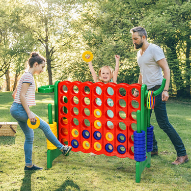 2.5Ft 4-to-Score Giant Game Set - Weather-Resistant for Kids - Outdoor Play