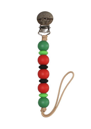 Lauren Clip in Watermelon design - stylish pacifier clip for babies.