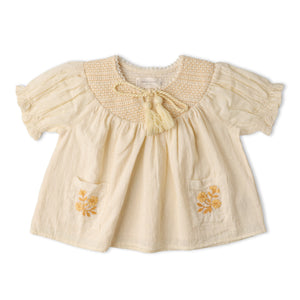 Organic Smocked Top & Shorts Set - Butter Yellow