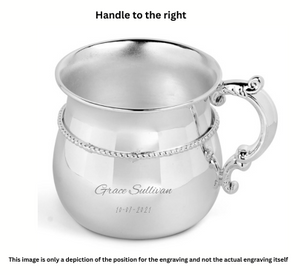 Krysaliis Sterling Silver Baby Cup - Beaded Victorian Bulge