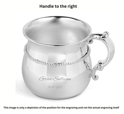Krysaliis Sterling Silver Baby Cup - Beaded Victorian Bulge