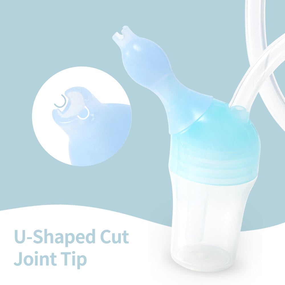 Baby nasal aspirator for gentle nasal and oral care, designed for easy use and comfort for infants.