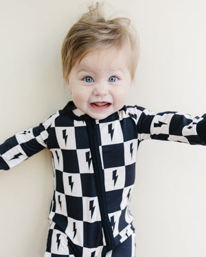 Bamboo Zip Romper | Checks & Bolts