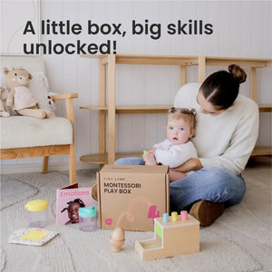 Tiny Land® Montessori Early Skills Baby Set for infants 7-12 months, showcasing engaging toys for early development.