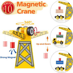 Tiny Land® Wooden Track Trains 55 Pcs