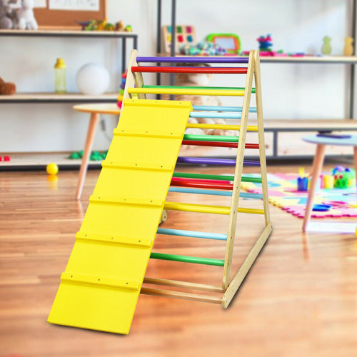 Foldable Wooden Climbing Triangle Indoor Home Climber Ladder for Toddlers & Kids