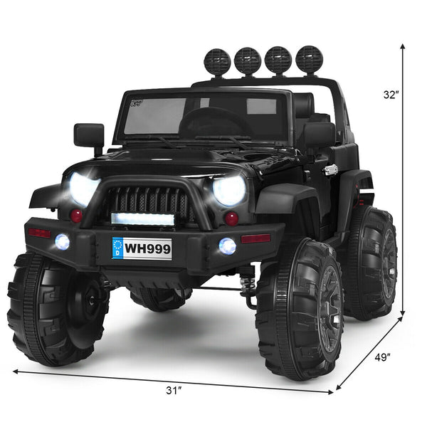 12V kids ride-on truck with remote control and double magnetic door, perfect for outdoor play and adventure.