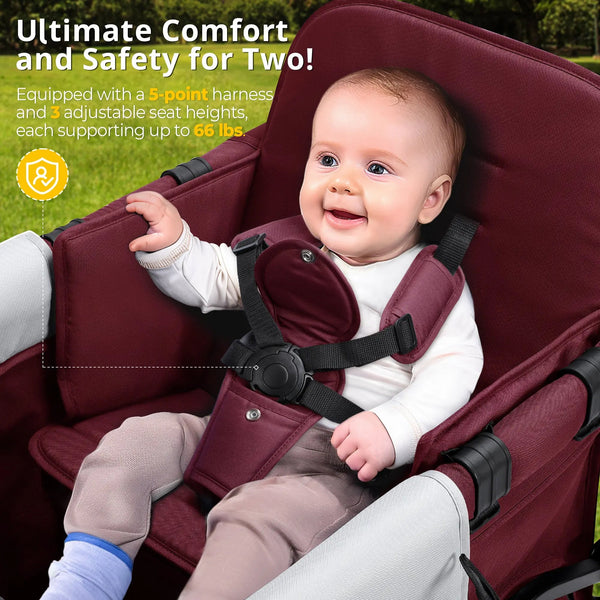 Momfann Stroller Wagon for Kids – 2-Seater All-Terrain Baby Wagon