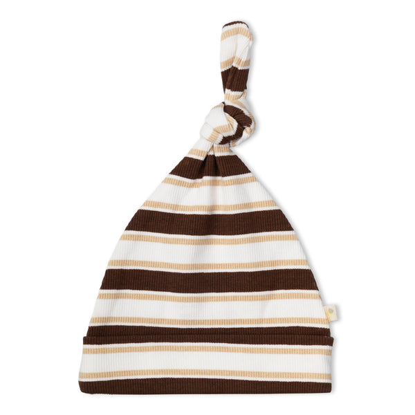 Organic Kimono Infant Sleep Gown - Cocoa Stripe