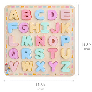WonderBee Wooden Alphabet Chunky Puzzle