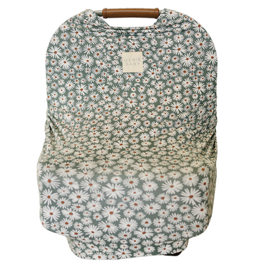 Dark Green Daisy Bamboo Multi-Use Cover - MOOGCO Baby
