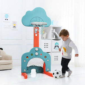 3-in-1 Kids Basketball Hoop Set with Balls - Adjustable Height
