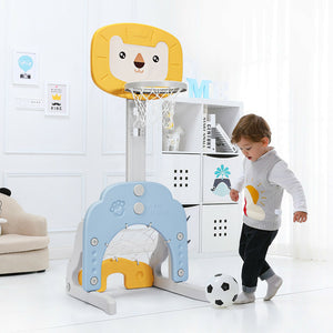 3-in-1 Adjustable Kids Basketball Hoop Sports Set - Adjustable Height