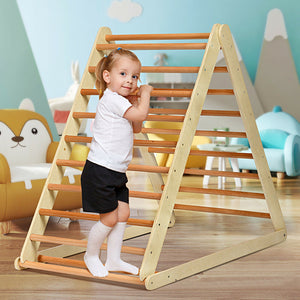 Foldable Wooden Climbing Triangle Indoor Home Climber Ladder for Toddlers & Kids