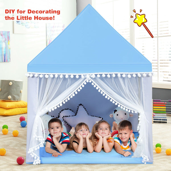 Kids Play Tent Large Playhouse Children Play Castle Fairy Tent Gift with Mat