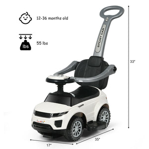 3 in 1 Ride on Push Car Toddler Stroller Sliding Car with Music