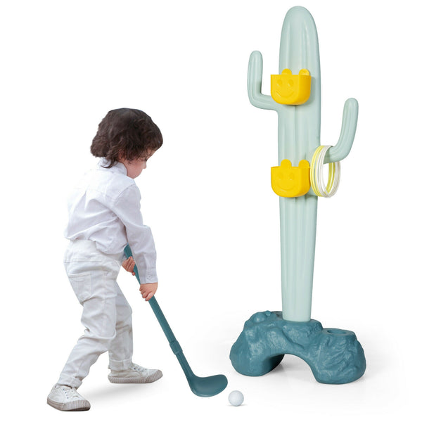3-in-1 Cactus Toy Stand Sports Activity Center with Golf and Ring
