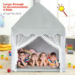 Kids Large Play Castle Fairy Tent with Mat - Indoor & Outdoor