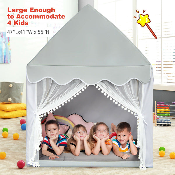 Kids Large Play Castle Fairy Tent with Mat - Indoor & Outdoor