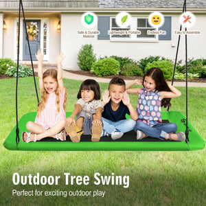 60 Inches Platform Tree Swing Outdoor with  2 Hanging Straps for Infants