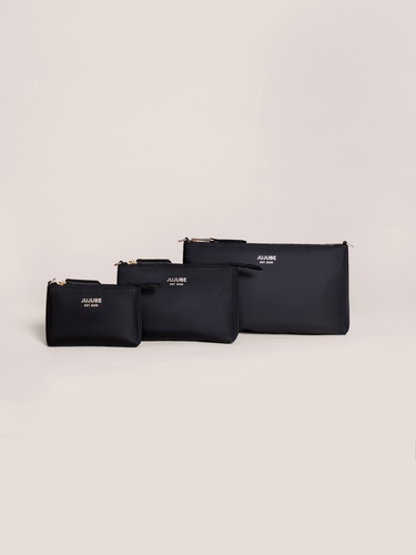 3-Piece Pouch Clutch Purse Set - Black - MOOGCO Baby