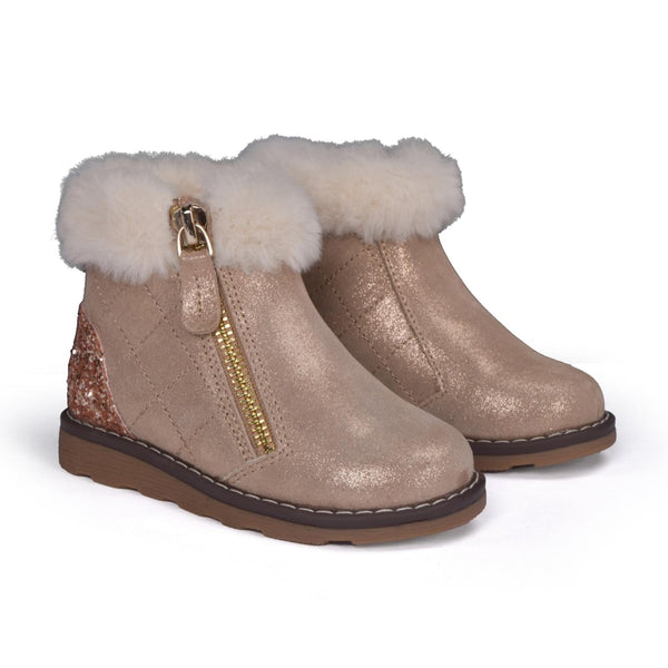 Brown Flora Grip ‘n’ Go™ baby boots, angle 2 view, perfect for little explorers.