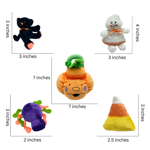 Halloween Stuffed Pumpkin Playset with 4 ct Sensory Toys