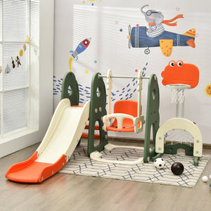 6 in 1 Toddler Slide and Swing Set with Ball Games - Indoor & Outdoor