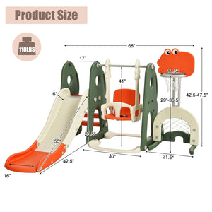 6 in 1 Toddler Slide and Swing Set with Ball Games - Indoor & Outdoor