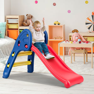 Colorful 2-step folding plastic slide for children, perfect for outdoor play and fun activities.