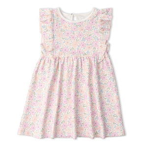 Organic Flutter Dress - Peony