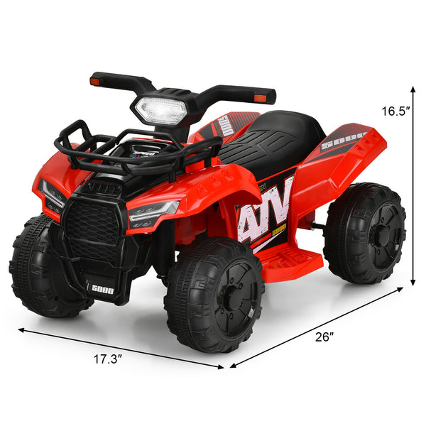 6V Kids ATV Quad Electric Ride On Car with LED Light and MP3