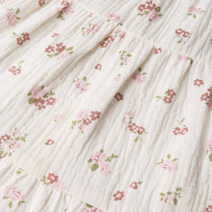 Organic Sleeveless Ruffle Bubble Romper - Blush Floral
