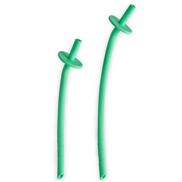 Set of 2 BabieStraws flexible feeding straws with choke guard for safe baby feeding.