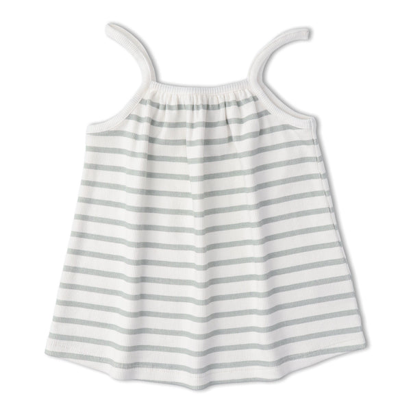 Organic Tank Top & Shorts Set - Fog Stripes