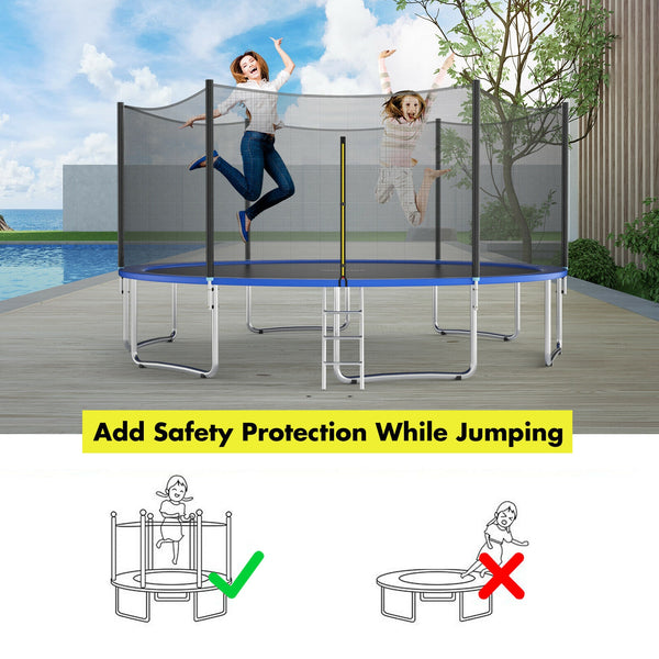 15 Feet Trampoline Safety Replacement Net - Durable enclosure for added protection in toys and hobbies. Angle view.