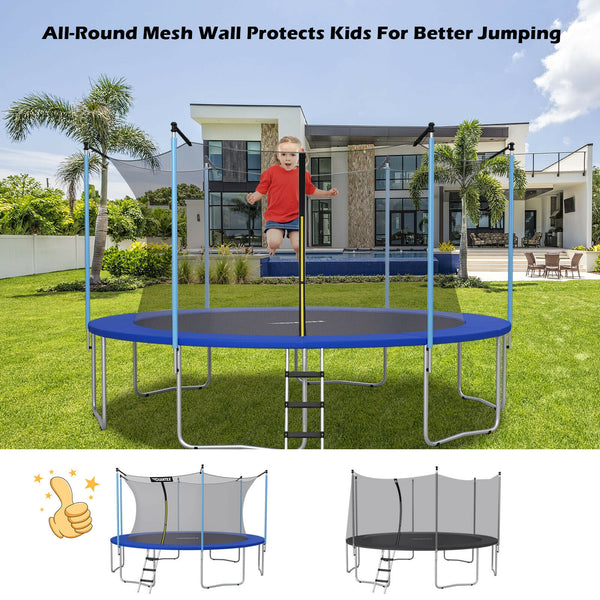 10Ft weather-resistant trampoline safety enclosure net for baby toys, ensuring secure playtime and protection.