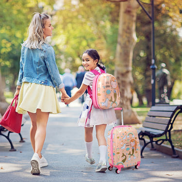 2PC Kids Luggage Set: Rolling Suitcase & Backpack for travel fun, perfect for toddlers and young children.