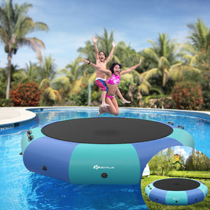 12 Feet Inflatable Splash Padded Water Bouncer Trampoline for kids, perfect for summer fun and outdoor play.