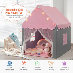 Kids Playhouse Tent with Colorful Star Lights and Mat